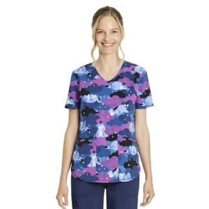 Disney Eeyore Rain Women’s V-Neck Scrub Top 3XL New Nurse Medical Vet